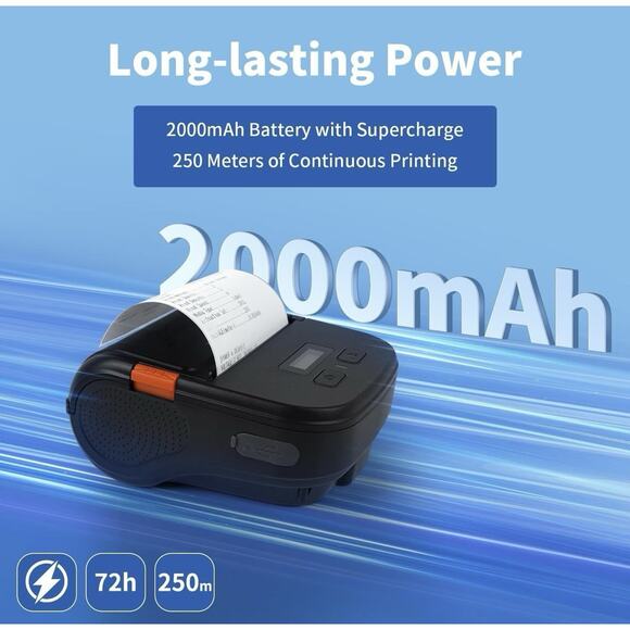 Portable 3” Thermal Label Maker Printer Bluetooth Wireless w/ Tape Barcode Ship - Picture 6 of 9